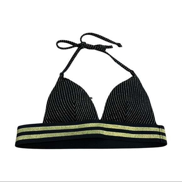 South Beach Black / Gold Bikini 2 Piece Swimsuit cheeky - Picture 3 of 6